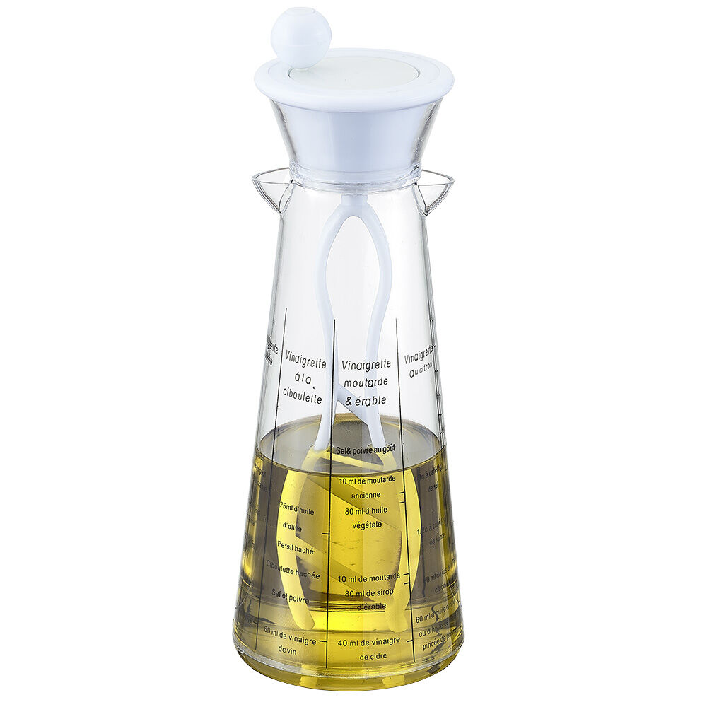 Mélangeur à vinaigrette blanc transparent