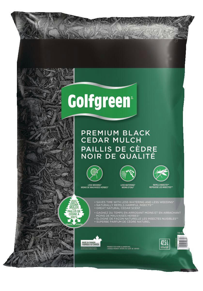 Golfgreen Premium 100% Cedar Mulch, Black, 42.5-L