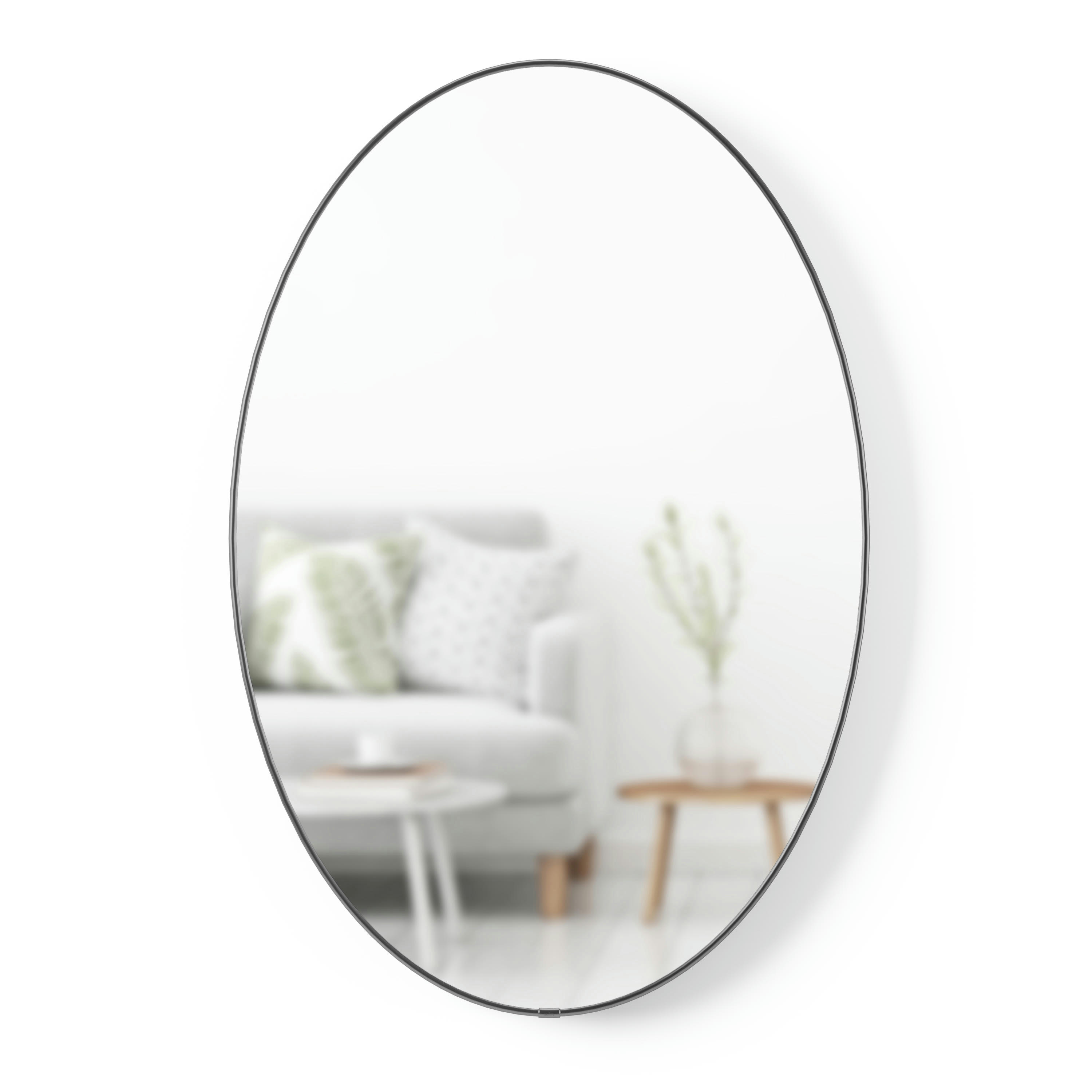 HUBBA - Miroir oval gris 61 × 91 cm