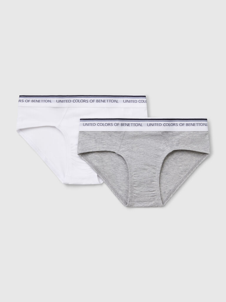 Two briefs with logoed elastic