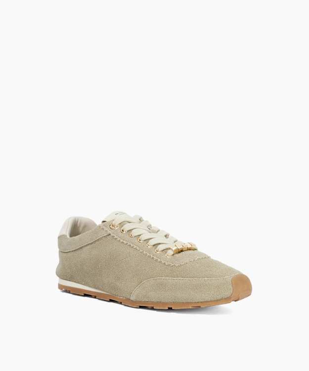Evalinna Green - Suede Lace-Up Trainers