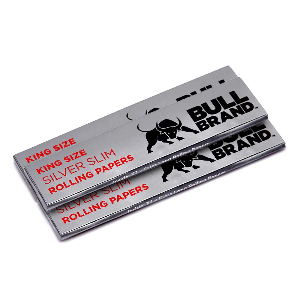 Bull Brand Silver King Size Slim Rolling Papers 3 Pack