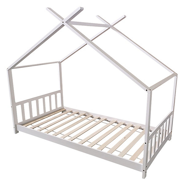 Lit cabane pour enfant 190x90cm blanc GASPARD - HAPPY GARDEN