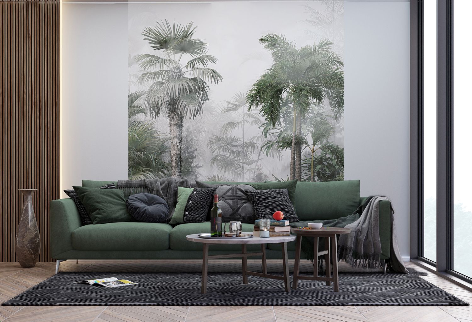 Sanders & Sanders fotobehang tropisch landschap met palmbomen groen 270 x 225 cm 601198