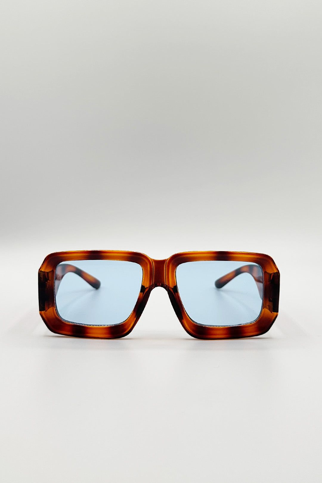 SVNX Oversized Square Frame Sunglasses In Brown Stripe