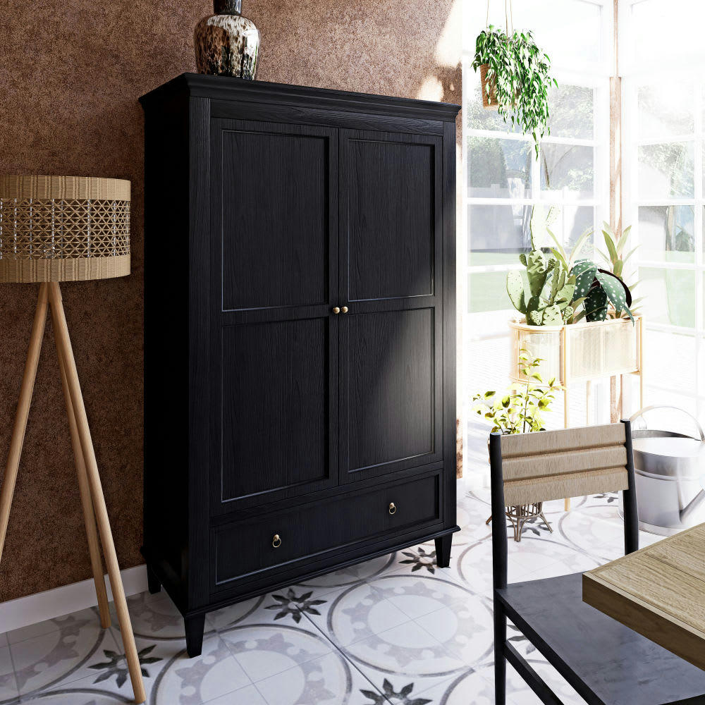 DOUMA - Vase en verre noir et transparent