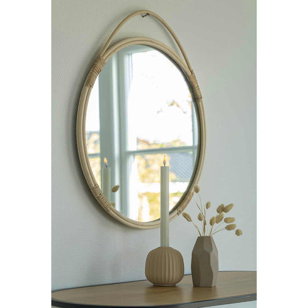MALO - Miroir rond en rotin Ø50 cm