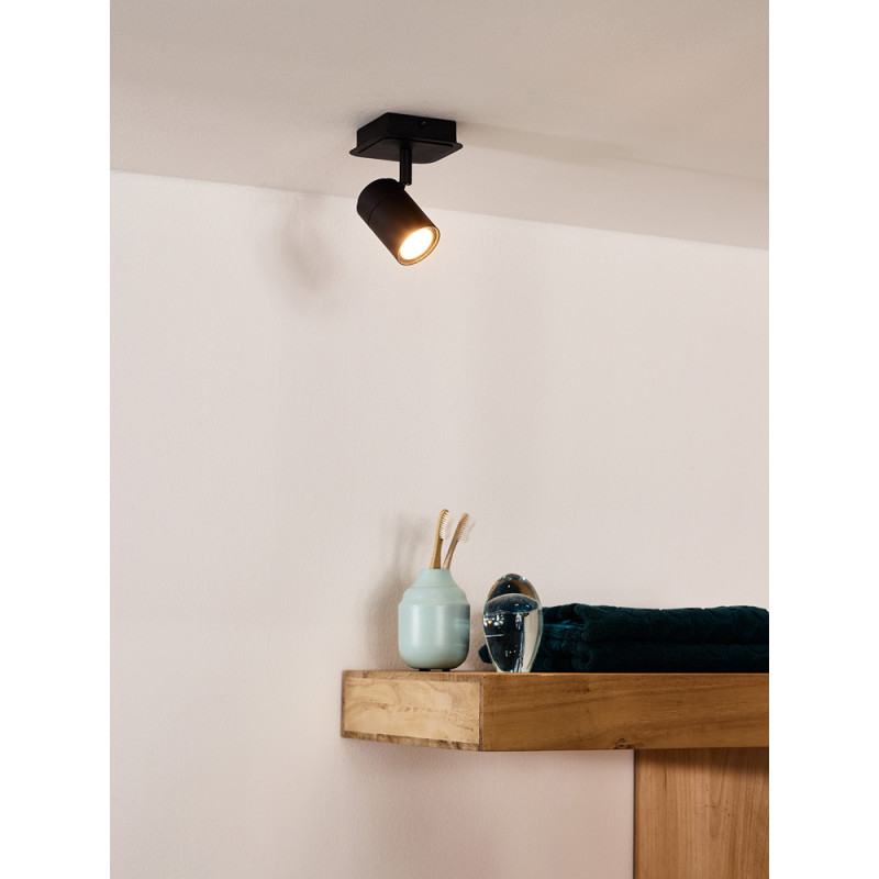 Spot LED pour salle de bain Lennert noir dimmable GU10 5 W LUCIDE
