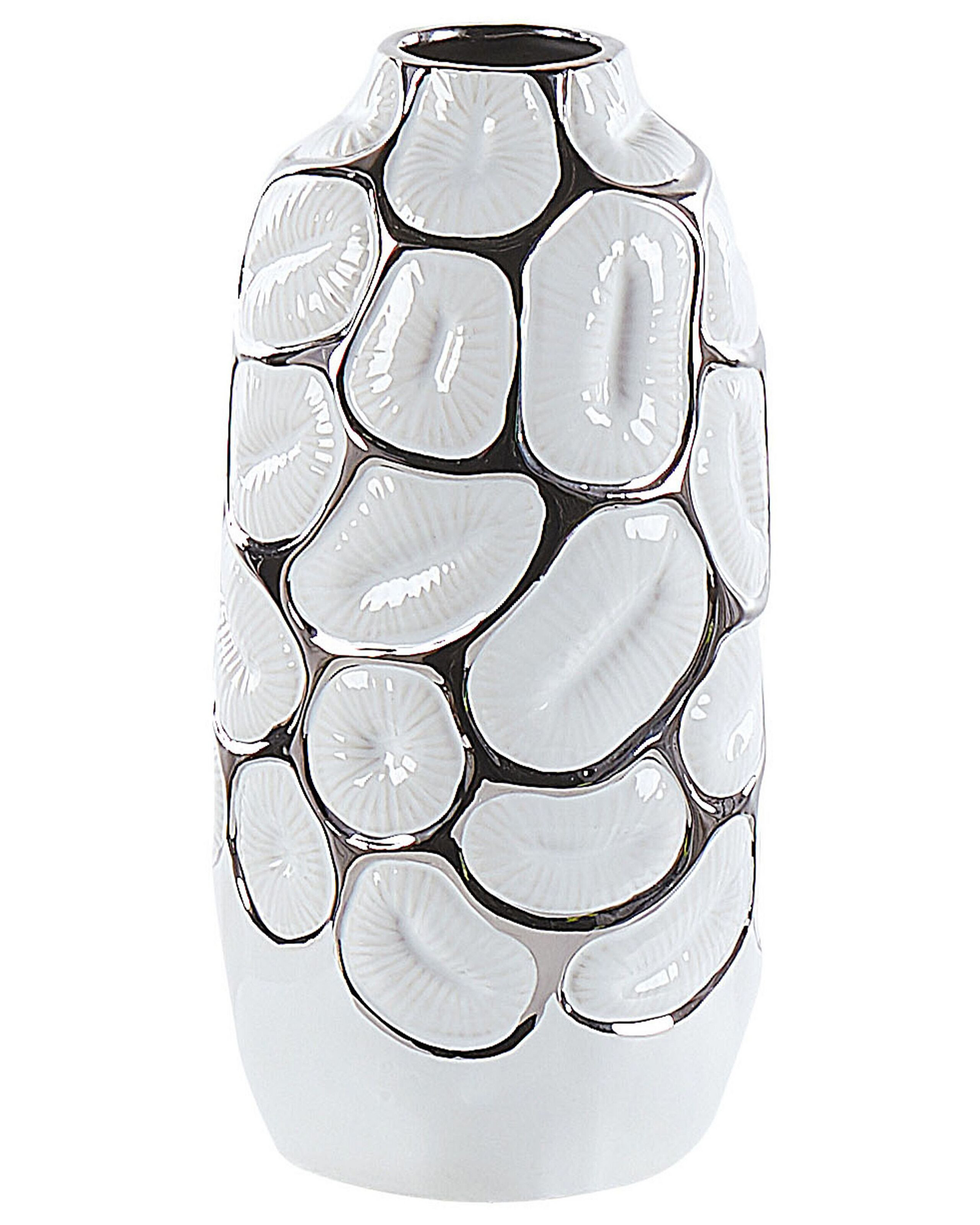 Wazon dekoracyjny ceramiczny glamour 28 cm biały