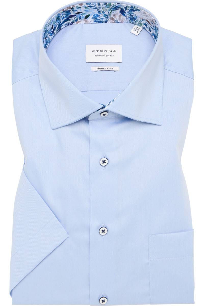 ETERNA Modern Fit Hemd mittelblau, Einfarbig