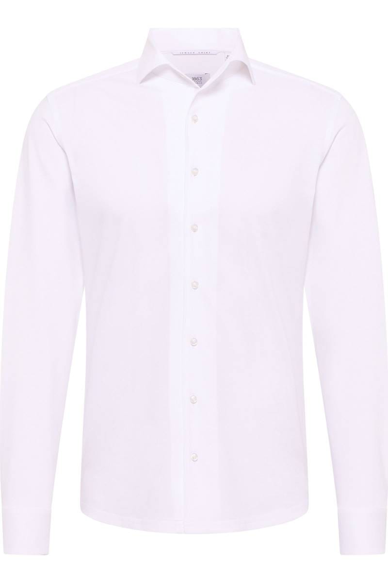 ETERNA 1863 Slim Fit Jerseyhemd weiss, Einfarbig