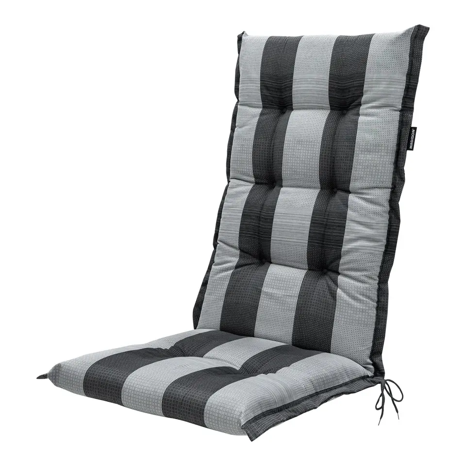 Madison - Tuinstoelkussen Hoge Rug Alice grey - Ca. 123x50 cm - Set van 4