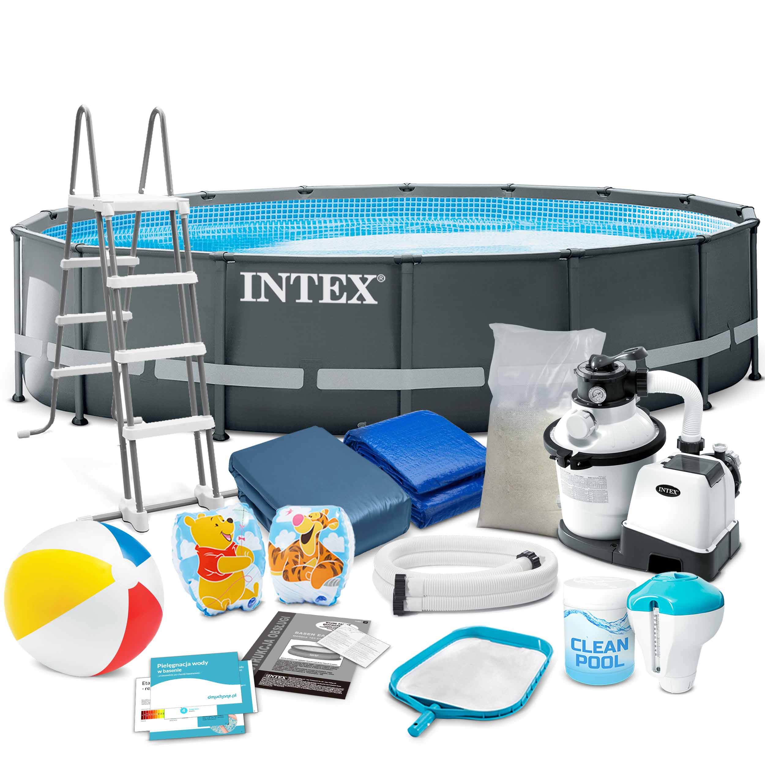 Basen ogrodowy stelażowy 488x122cm Intex zestaw 18w1