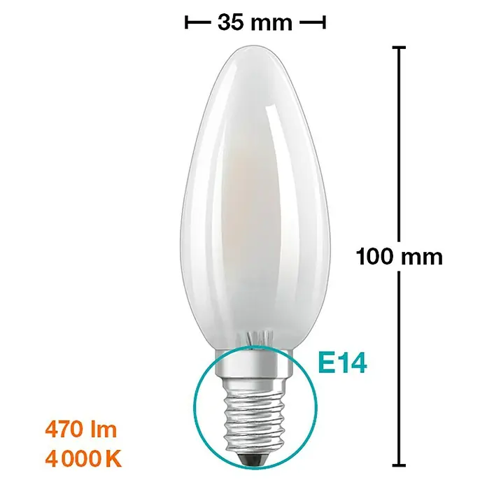 LYSPÆRE LEDVANCE LED ST CLAS B E14 4W