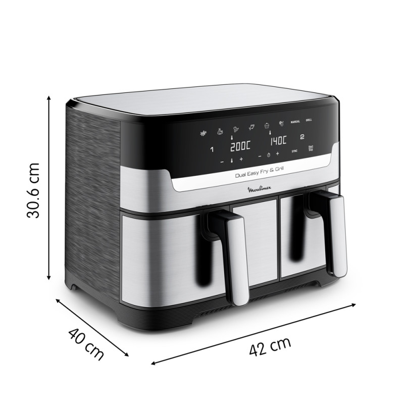 Friteuse à air Dual Easy Fry & Grill YY5233FB MOULINEX