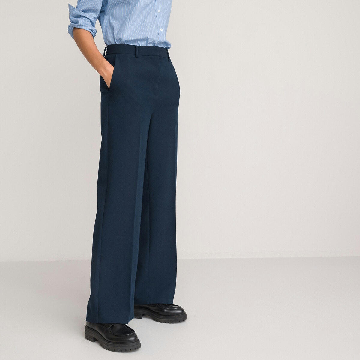 Pantalon large en polyviscose