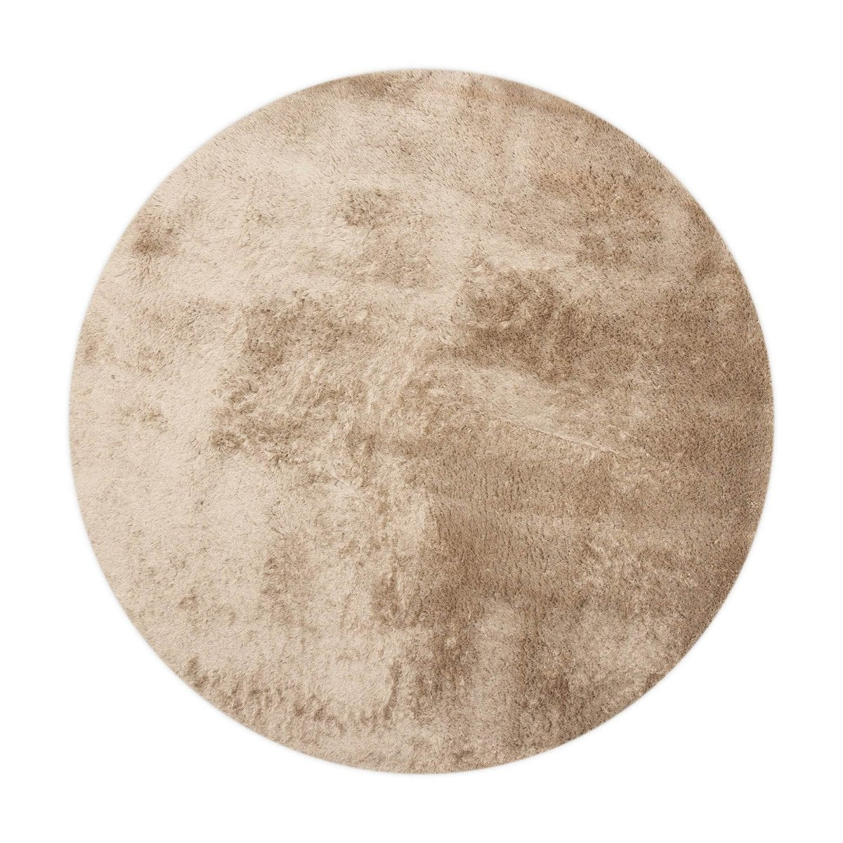 Rond hoogpolig vloerkleed Odelia bruin/taupe - Interieur05