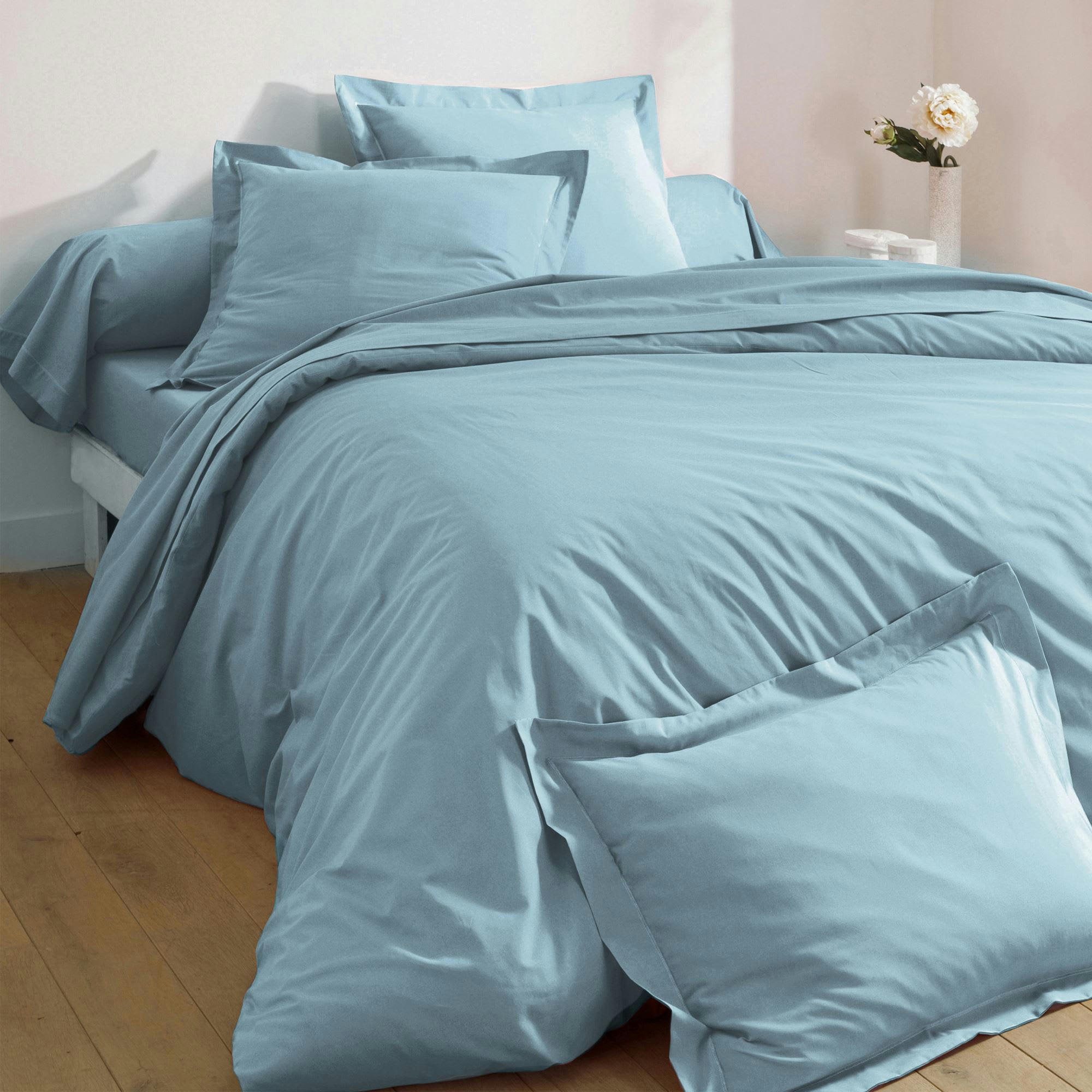 PERCALE 2015 - Housse de couette 260x240 bleu glacier en coton