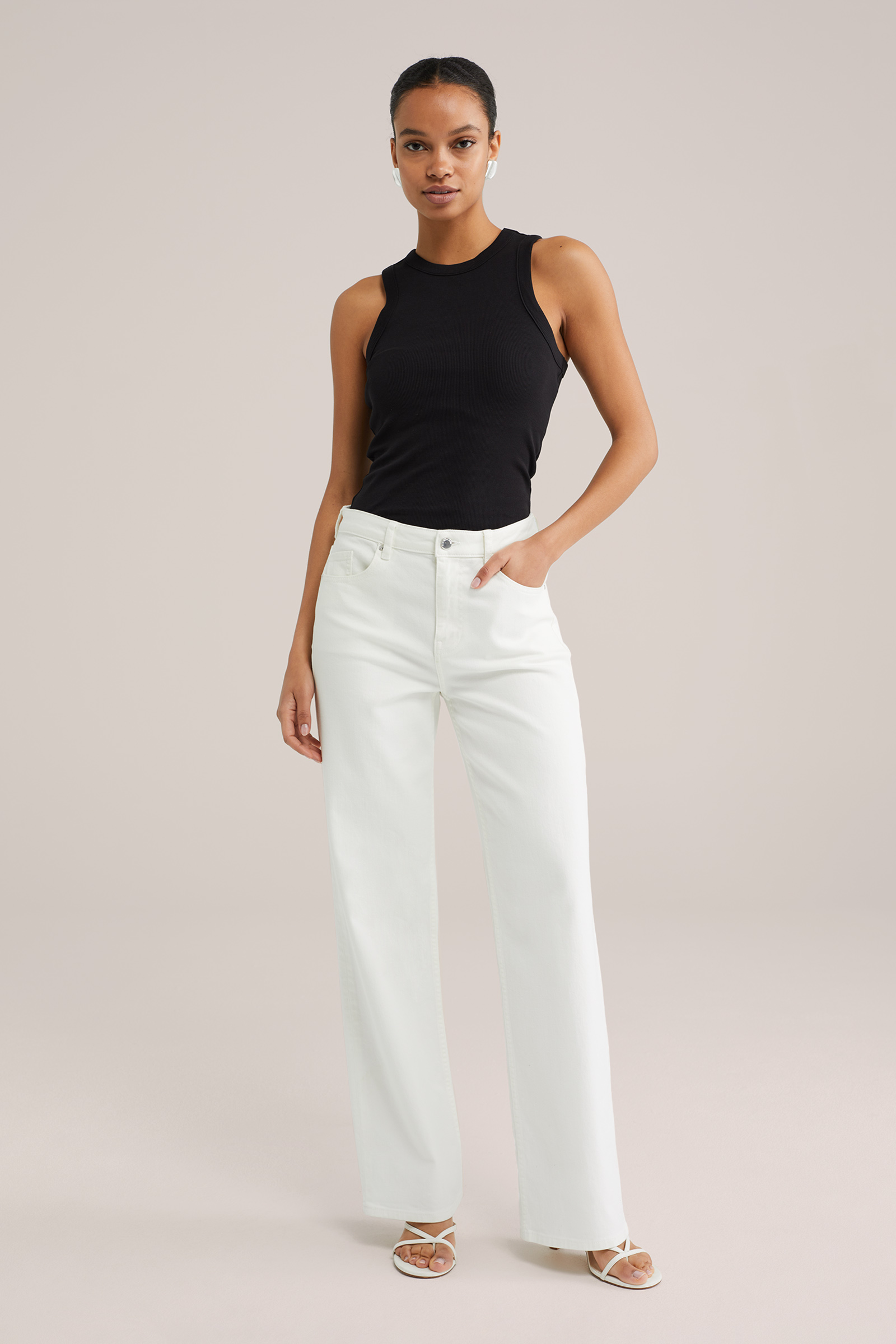 Dames tanktop van ribstof