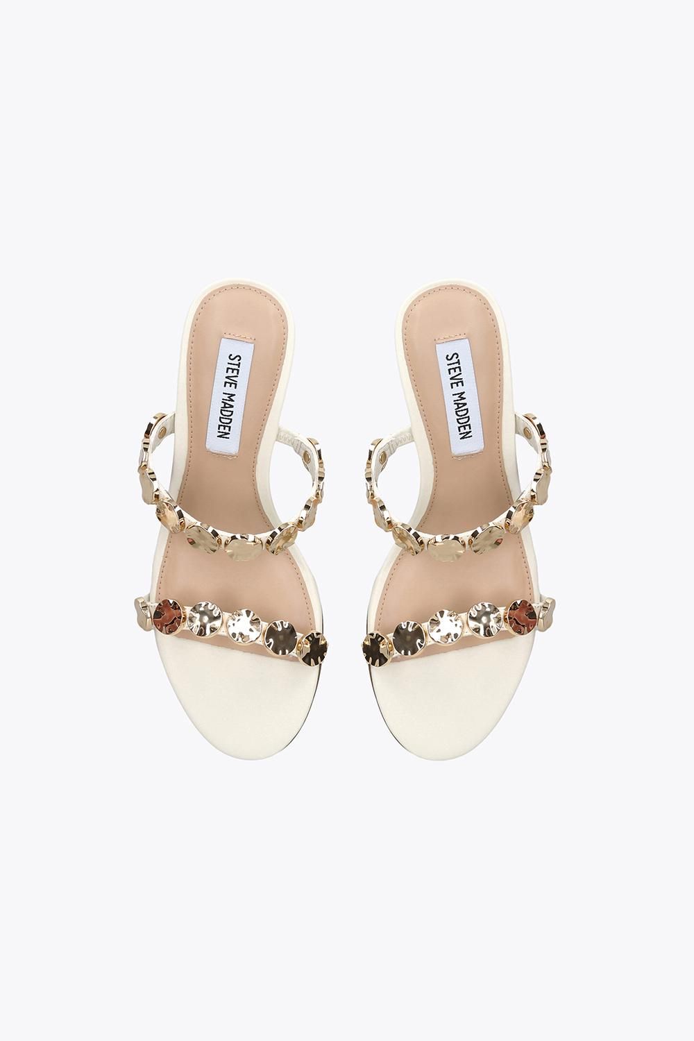 STEVE MADDEN Annika White' Leather Sandals