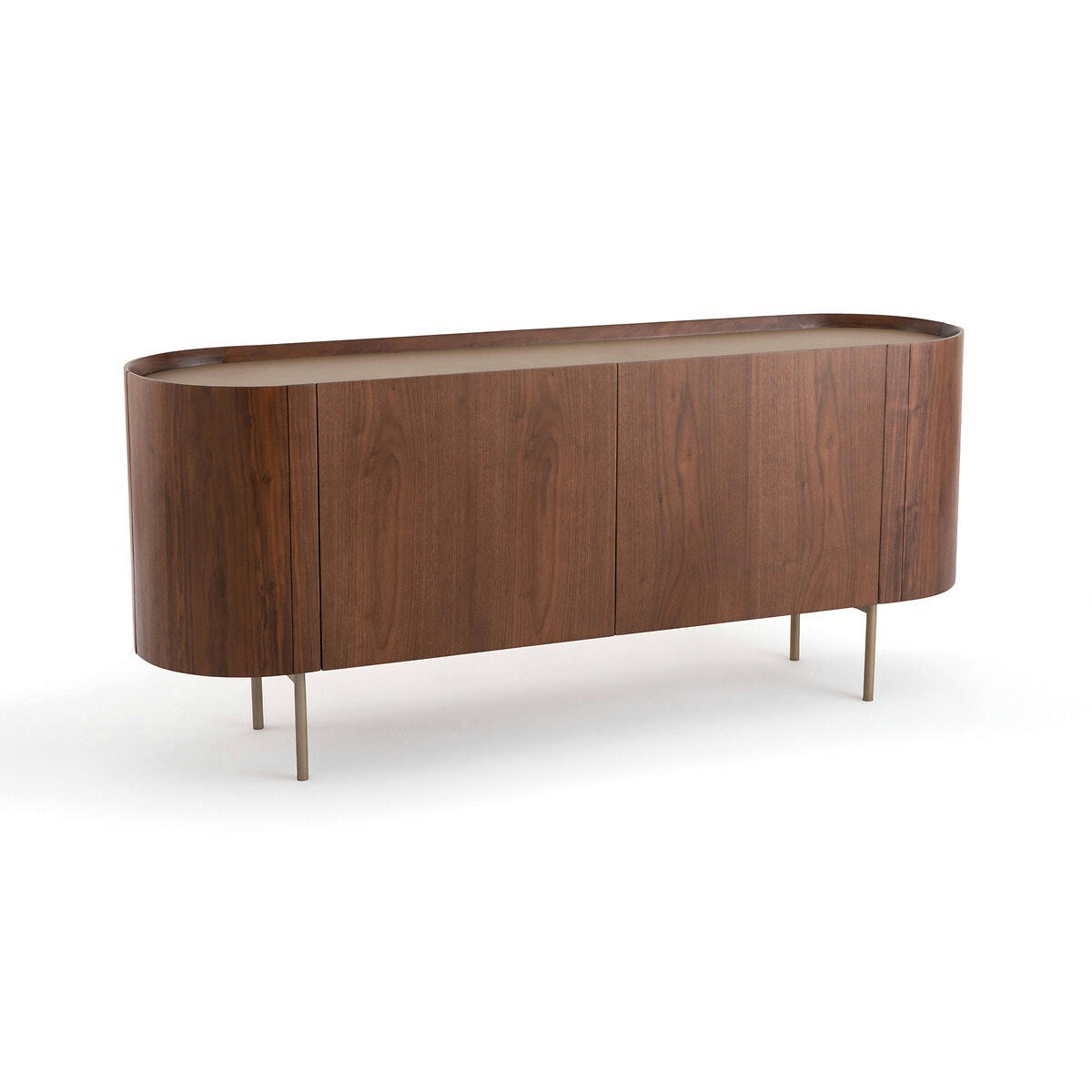 Buffet enfilade noyer et cuir Aslen