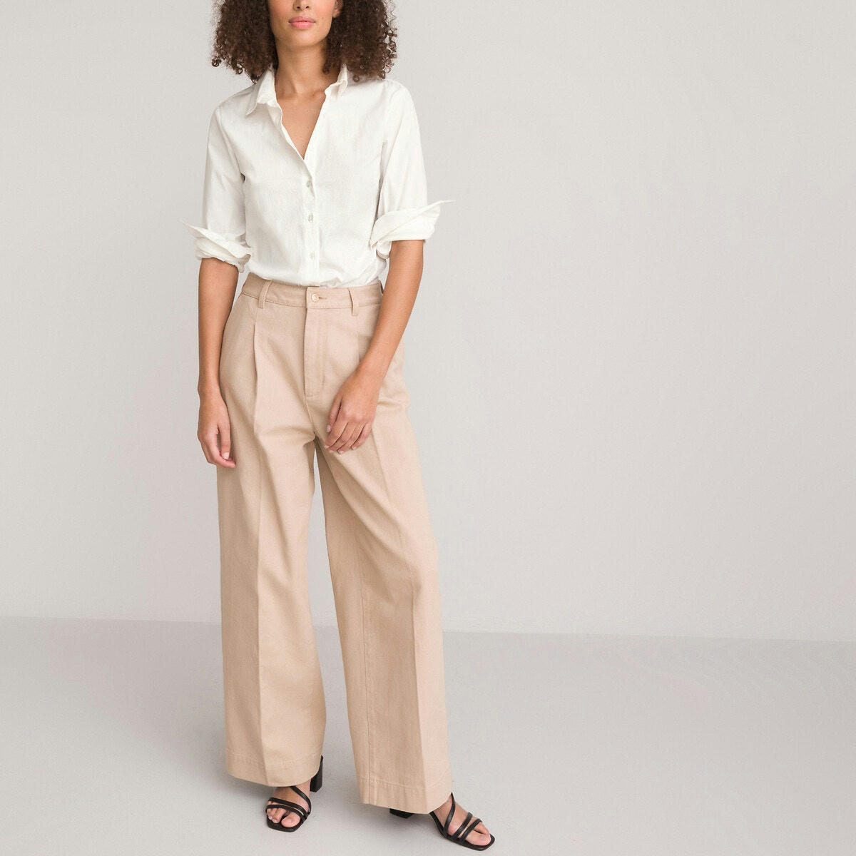 Chemise coupe cintrée, manches longues coton bio