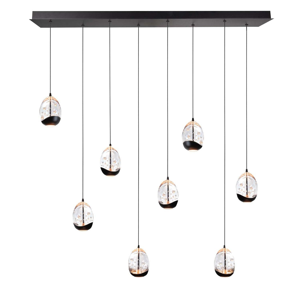 Highlight hanglamp Clear - 8 lichts - 115 x 155  cm - helder zwart