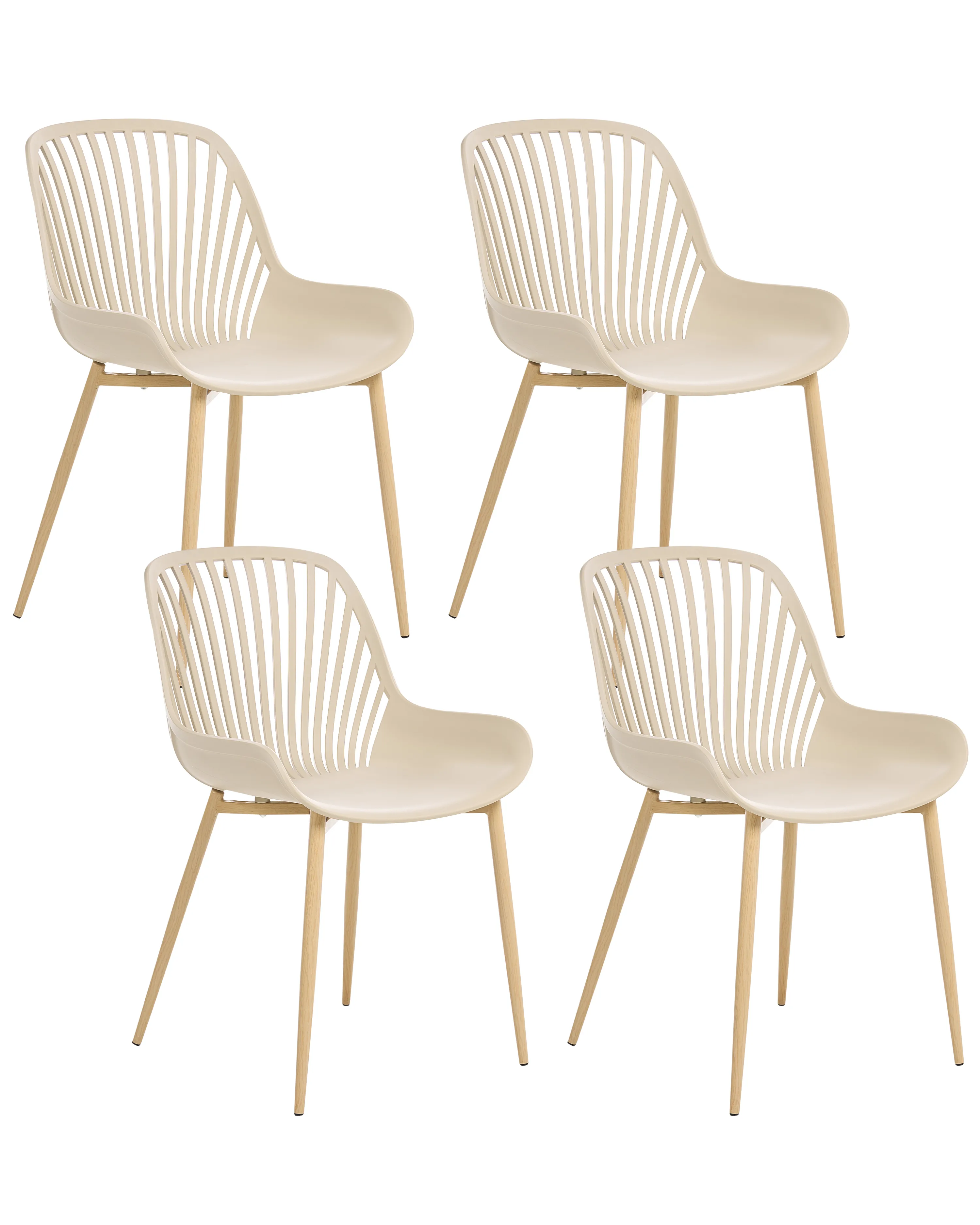 Set of 4 Dining Chairs KLEVE Beige