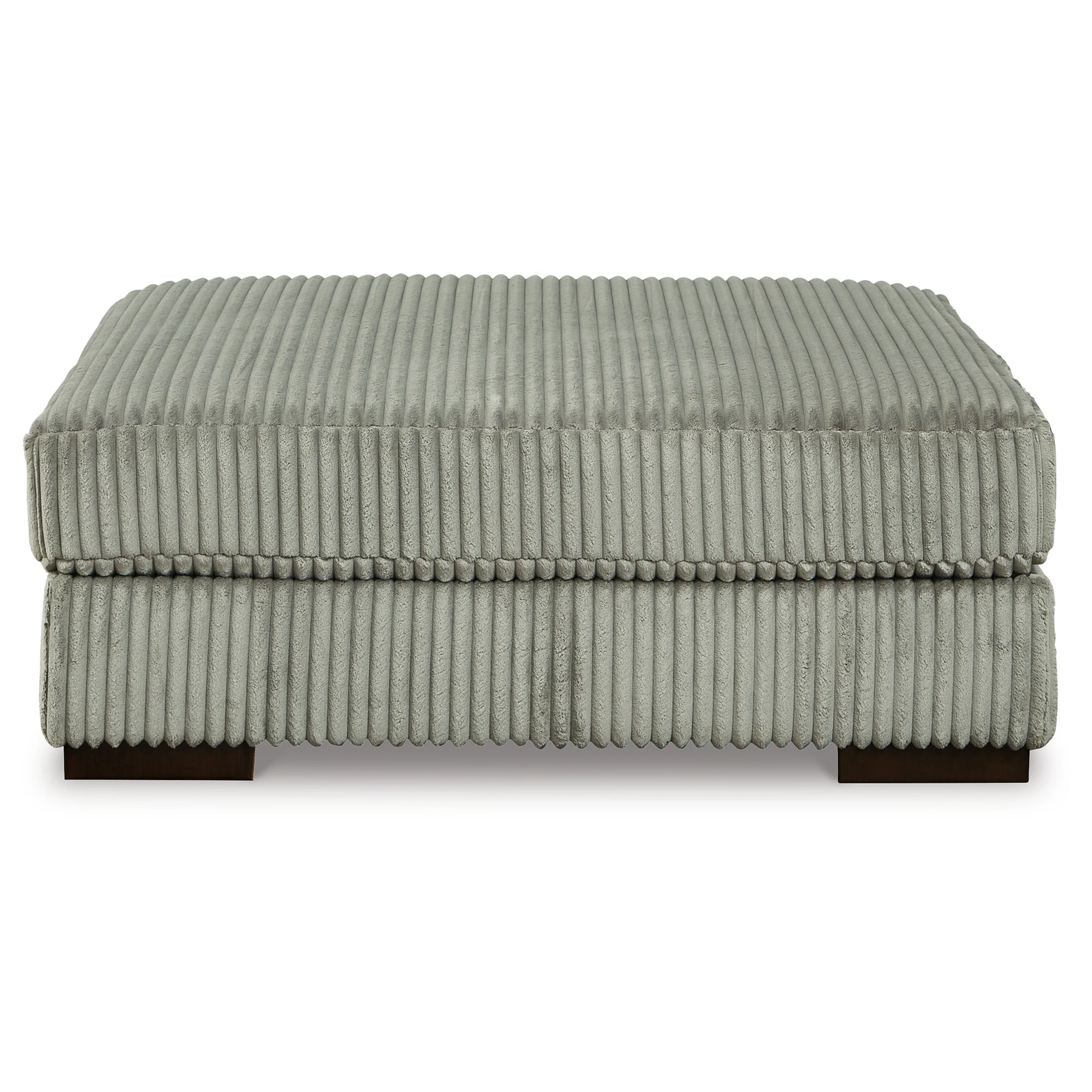 Lindy Accent Ottoman, Square 51 Inch Modern Style Light Gray Polyester