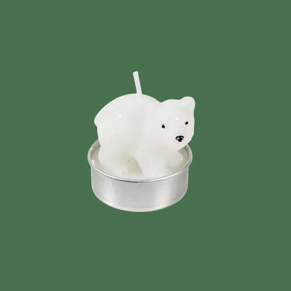 Porte-Bougies^CASA POLA 6 Bougies Chauffe-plat Ours Blanc Blanc
