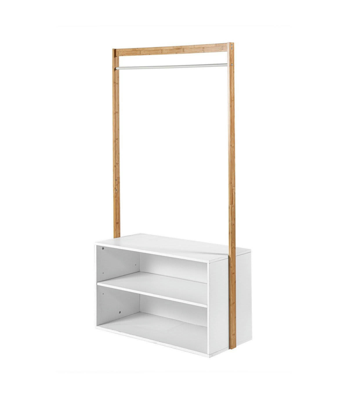 - Penderie d'entrée avec rangement - Blanche et marron