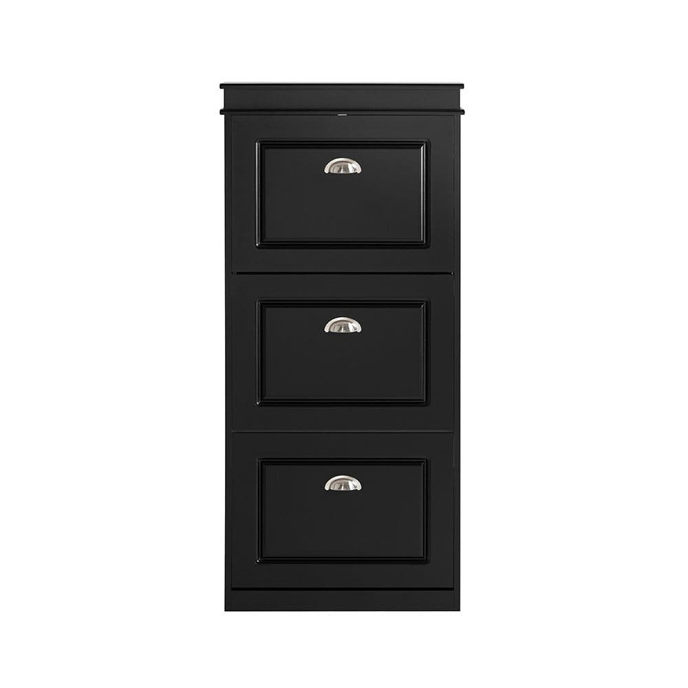 - Meuble de rangement à chaussures effet bois noir