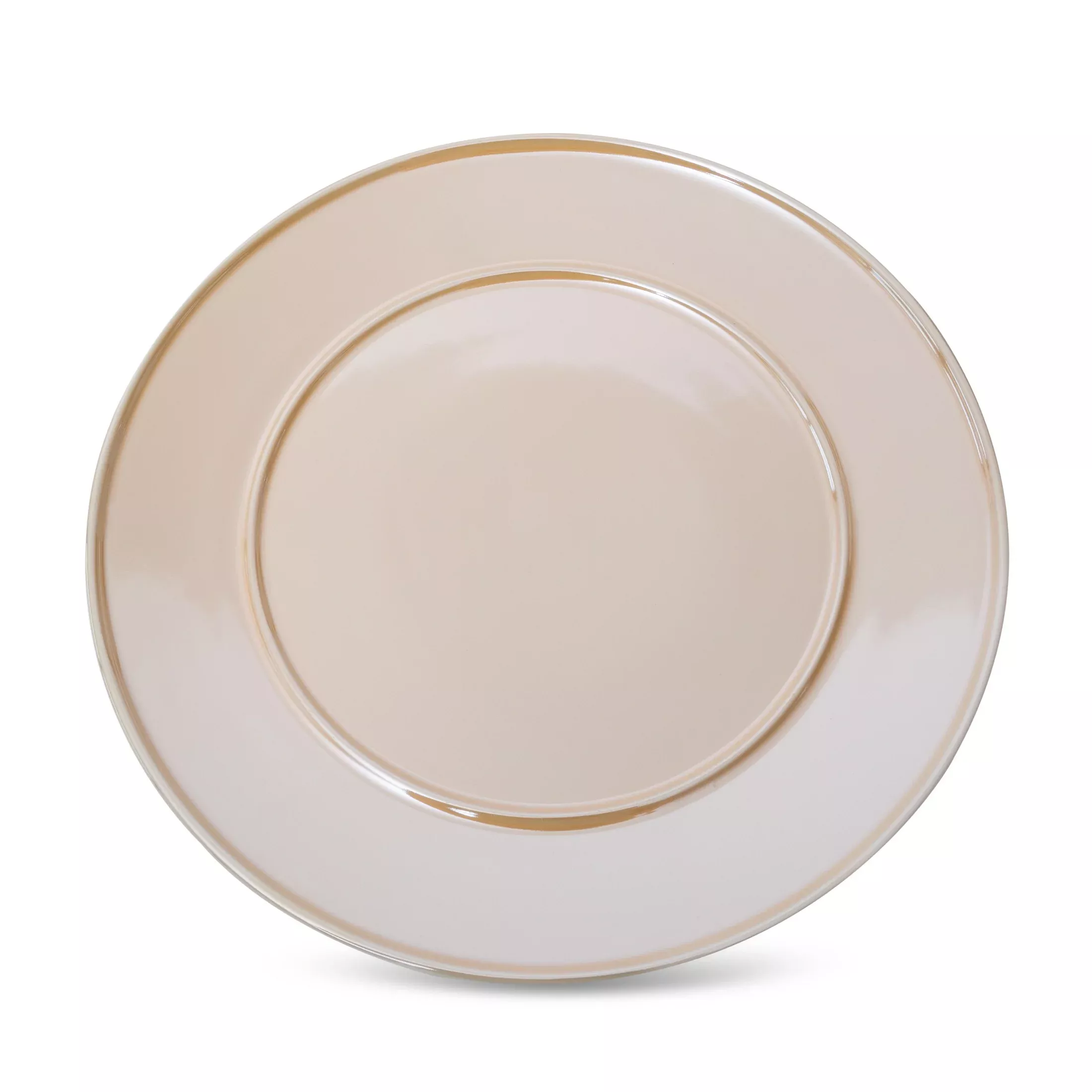 Patera ceramiczna beżowa dekoracyjna z perłowym połyskiem średnica 30x2 cm SIMONA