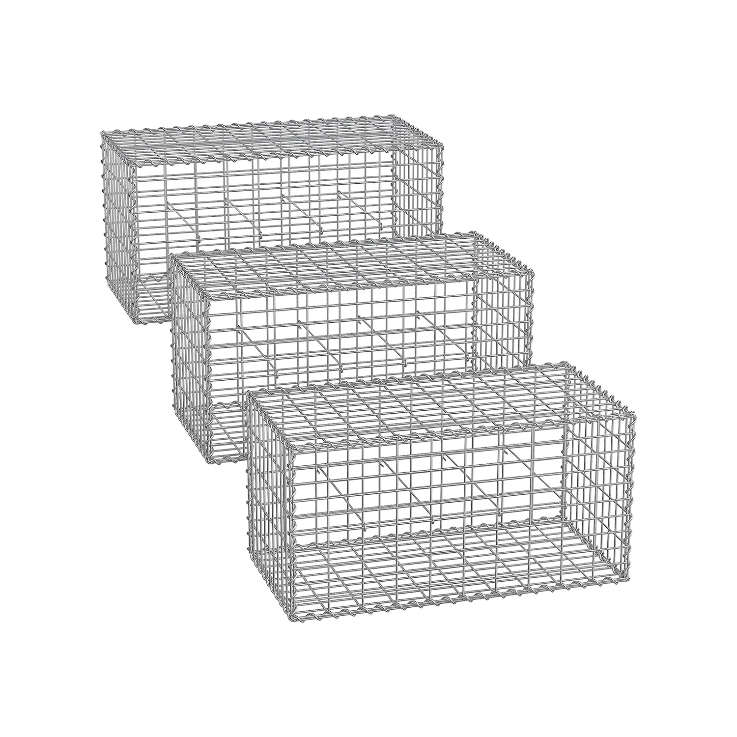 Gabion pour pierre antirouille (Lot de 3)