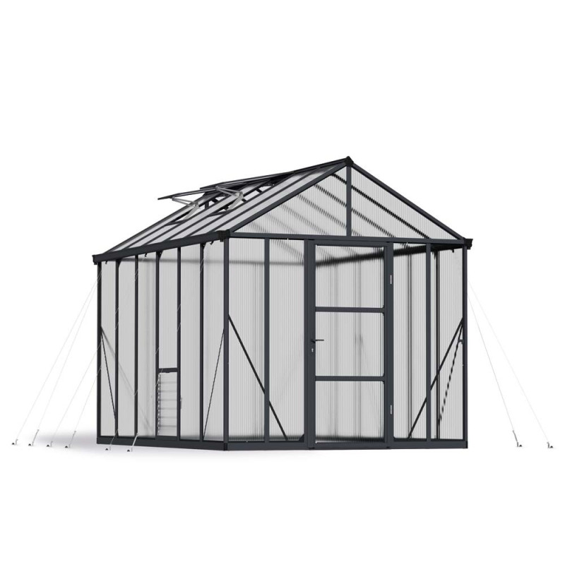 Serre en polycarbonate Glory grise 8,6 m² CANOPIA