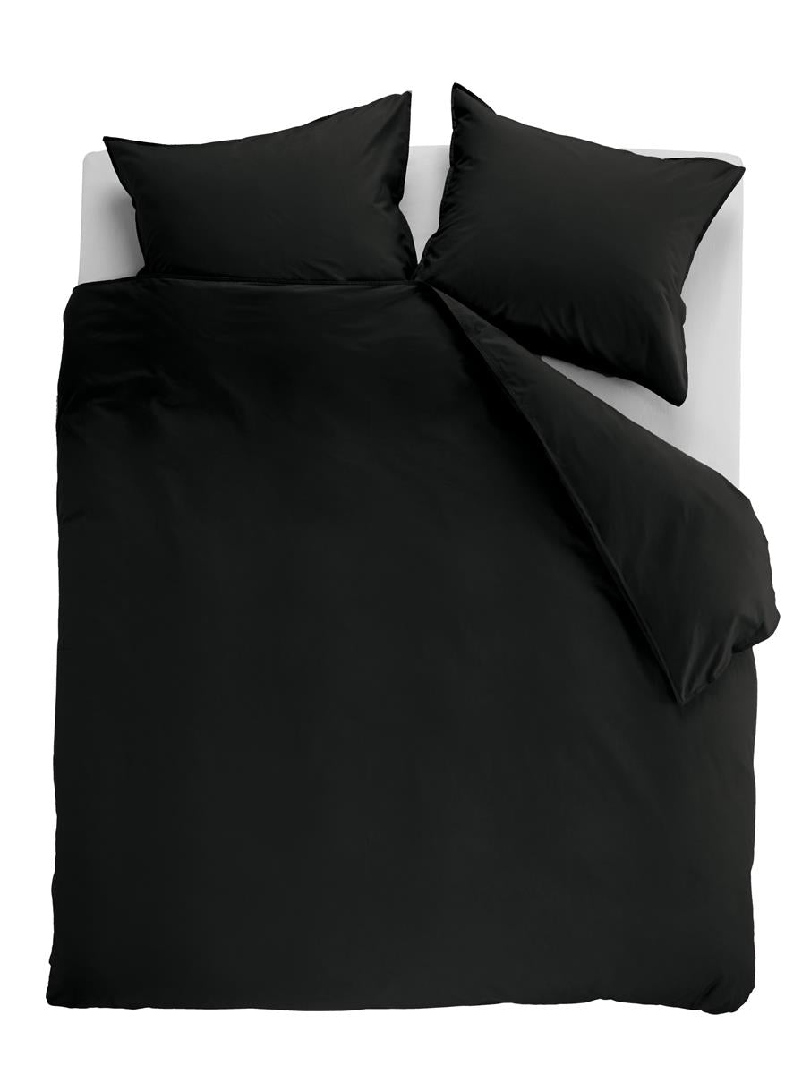 Ambiante Cotton Uni dekbedovertrek - Effen - Lits-Jumeaux - 240x200/220 - Zwart