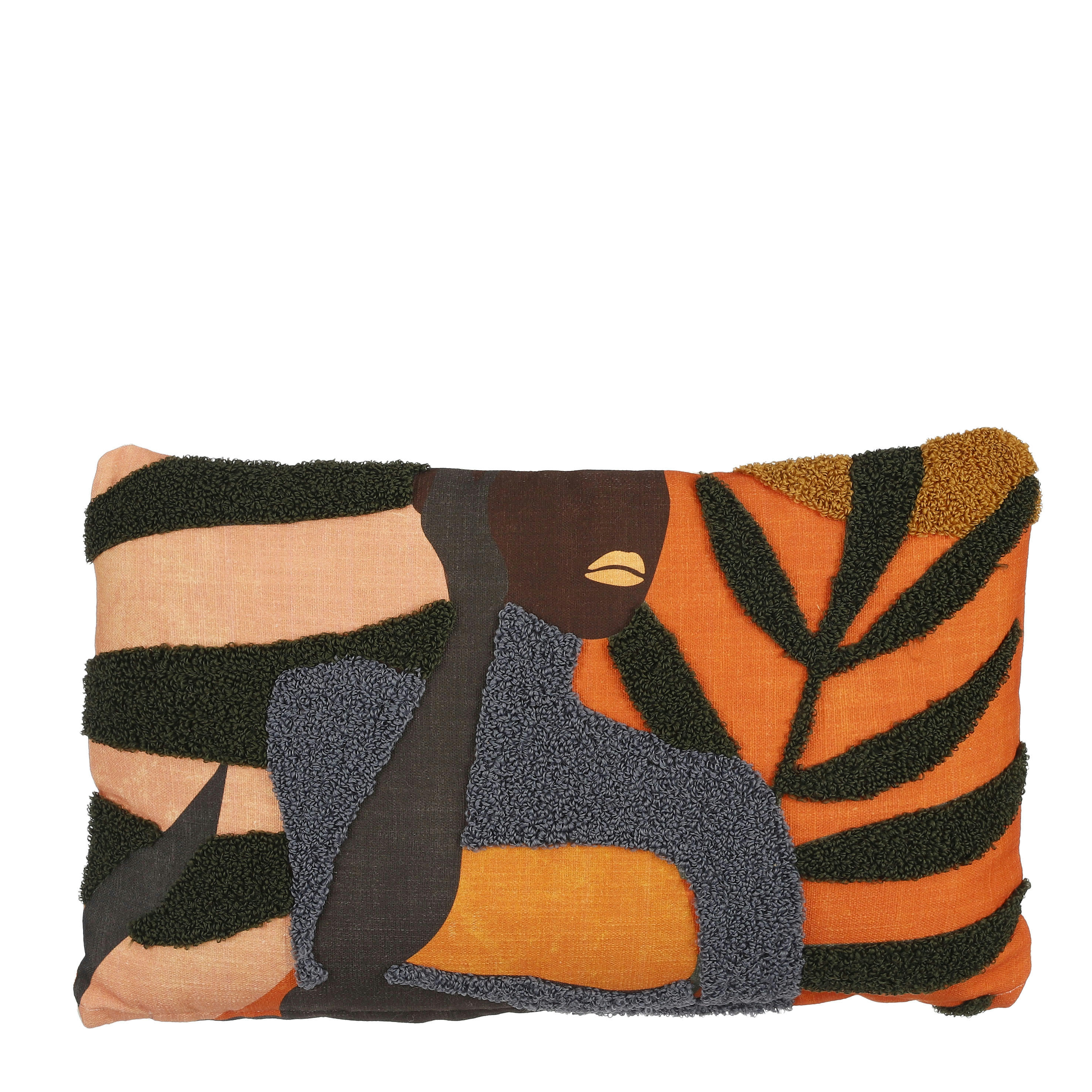 CASABLANCA - Coussin en coton terracotta 55x35