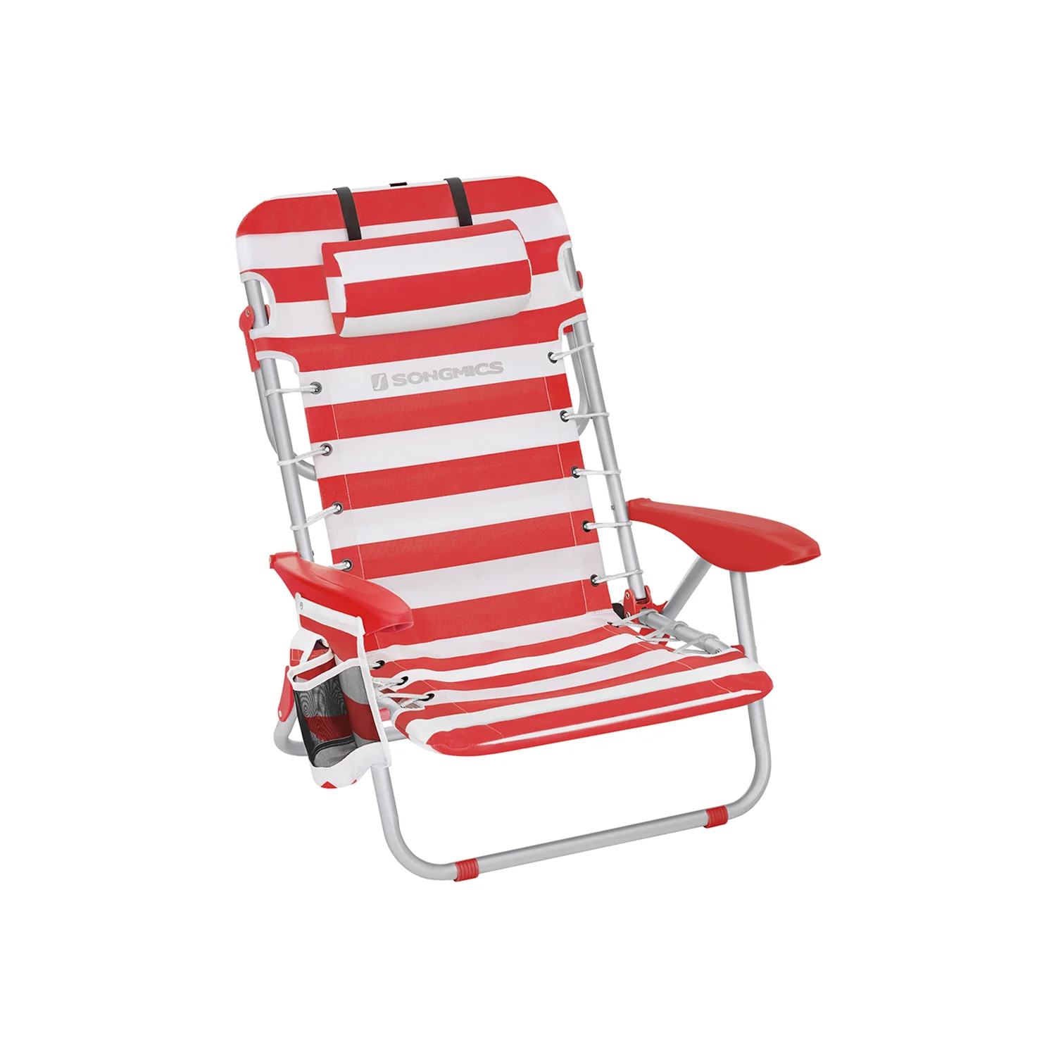 Chaise de plage pliable avec oreiller
