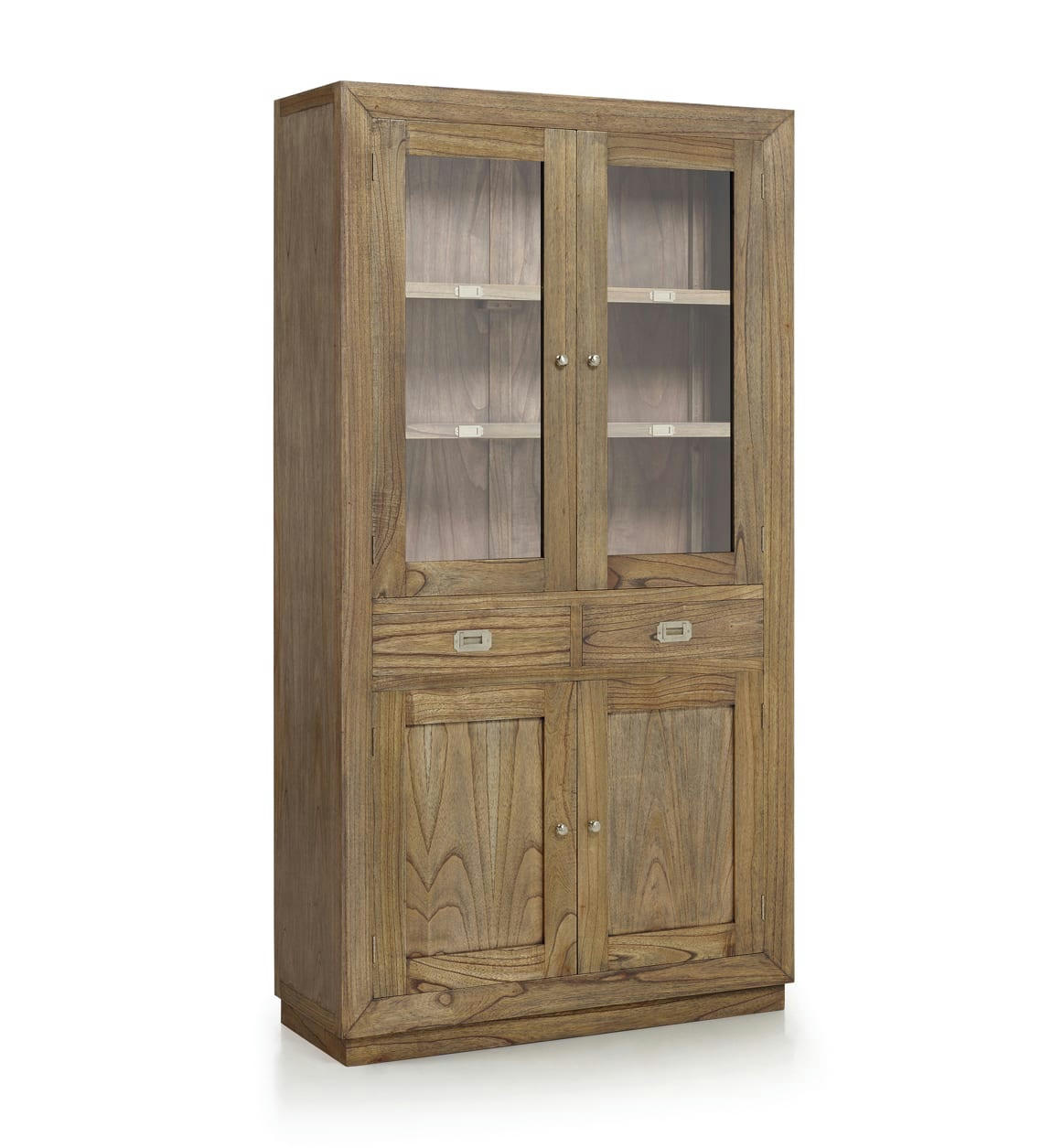 MERAPI - Vitrine en bois de mindi beige H190