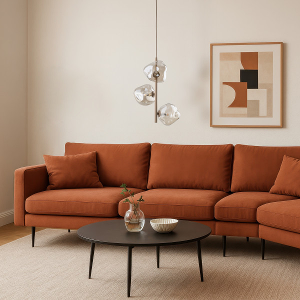 Beżowa Lampa Wisząca Tk Lighting Lava Sabia Kiść Grona 3Xg9 Koniakowy Klosz