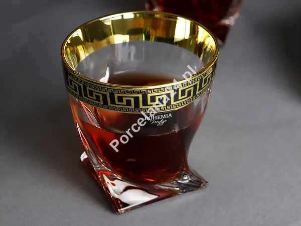 Kpl. szklanek do whisky 340 ml (6 szt.) Bohemia - QUADRO VERSO GOLD 4SB.QUV.949681