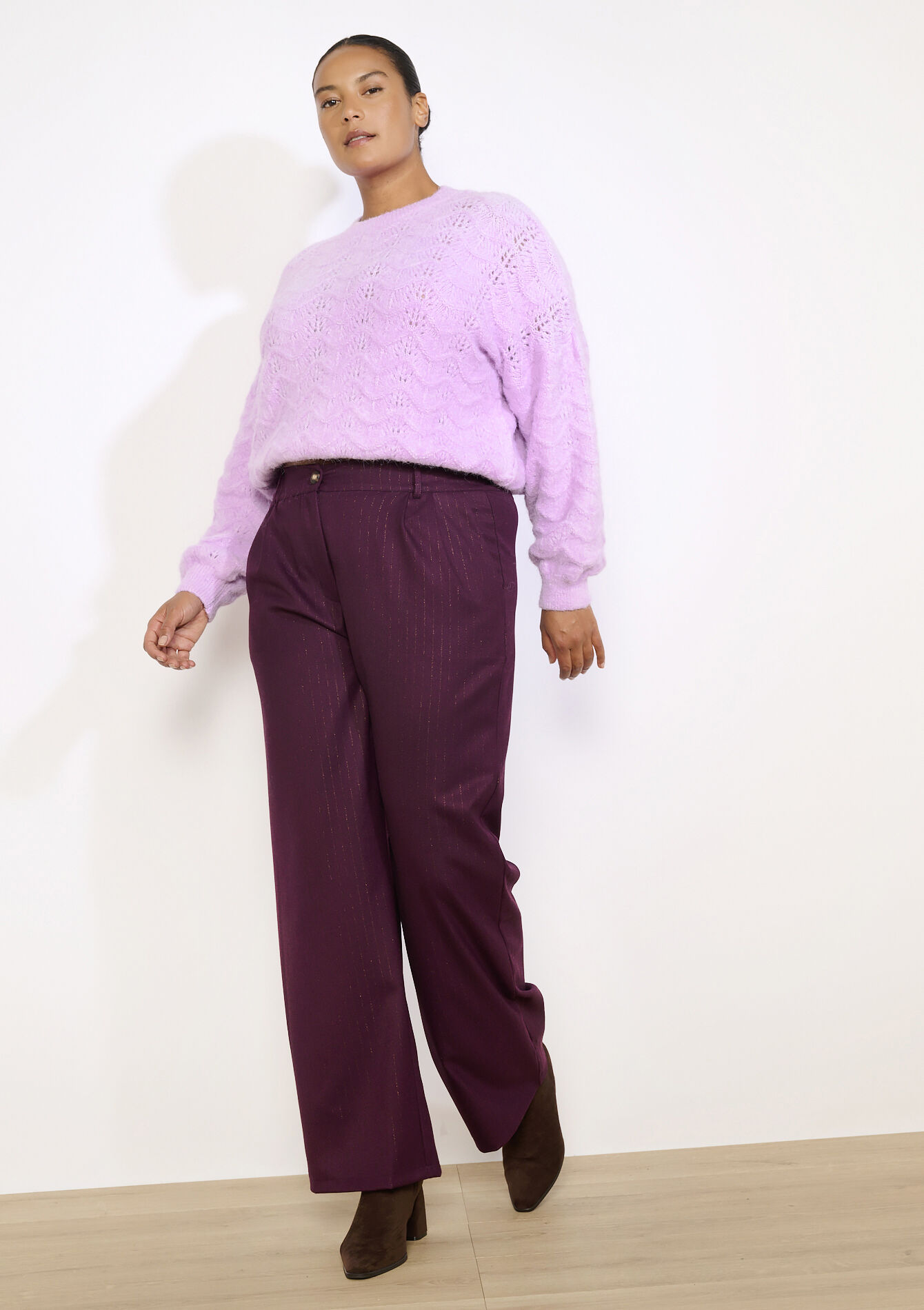 Wide-leg broek met plooien