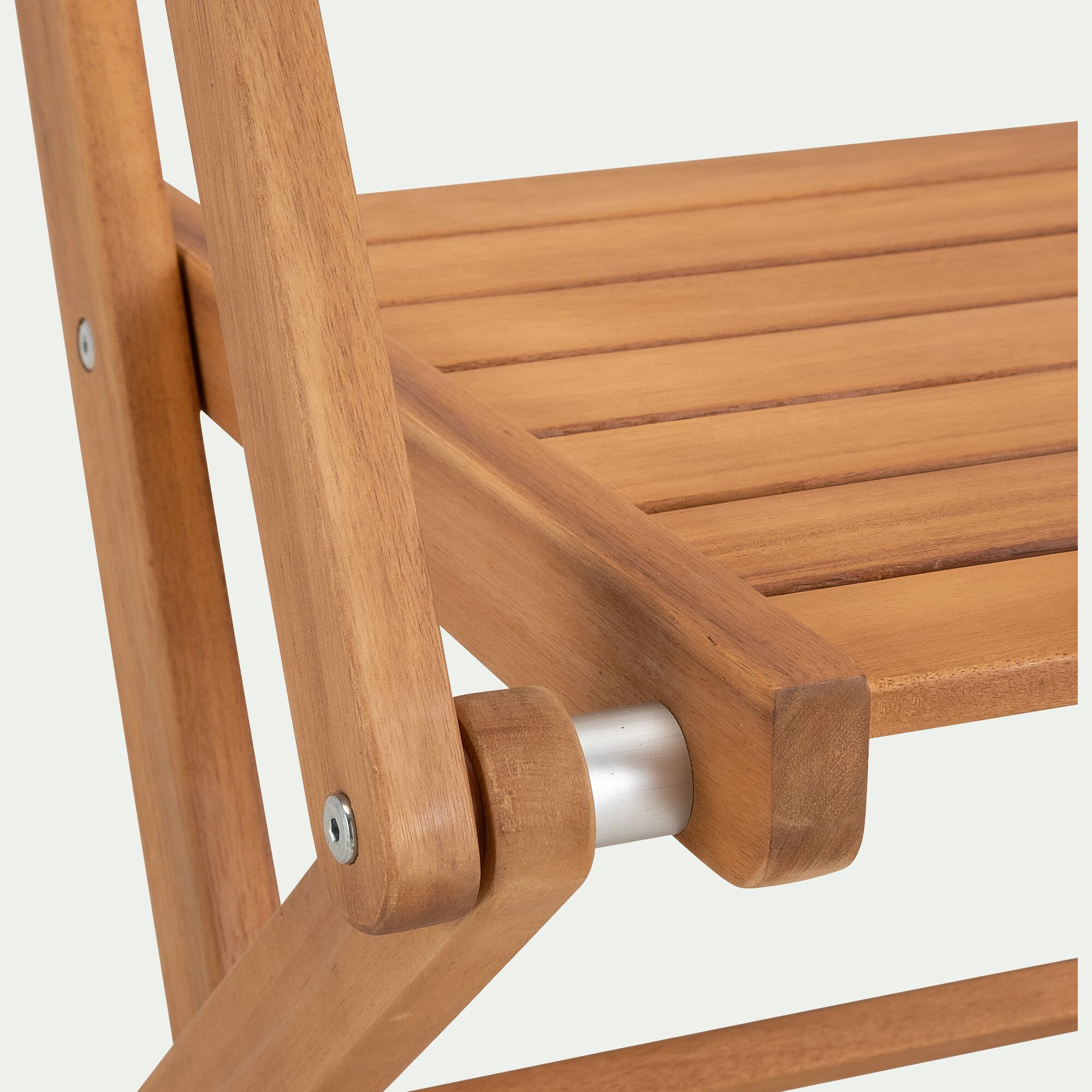 LIVIANA - Chaise de jardin pliante avec accoudoirs en acacia - bois clair