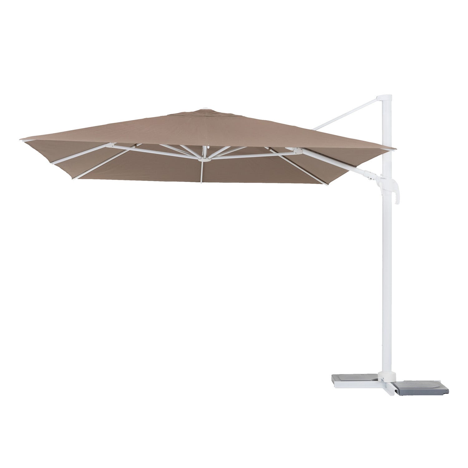 Ombrellone decentrato marrone 3x3 m Melhia