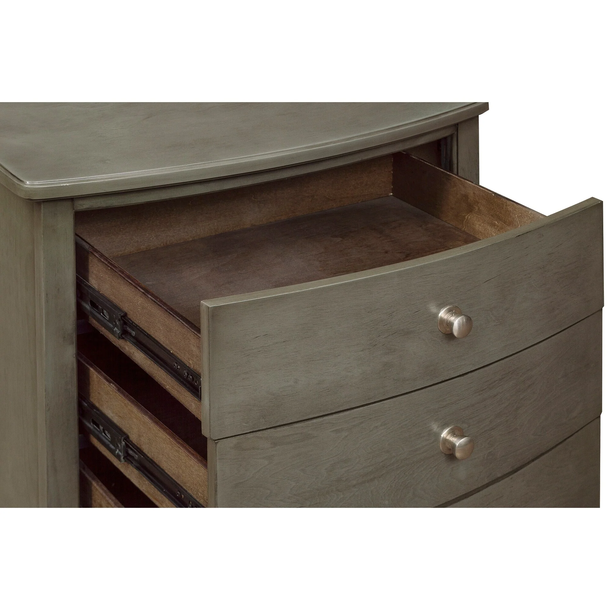 Bedroom Furniture 3 Drawers Nightstand Birch Veneer Nickel Hardware Bed Side Table