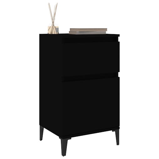 NNEVL Bedside Cabinets 2 pcs Black 40x35x70 cm