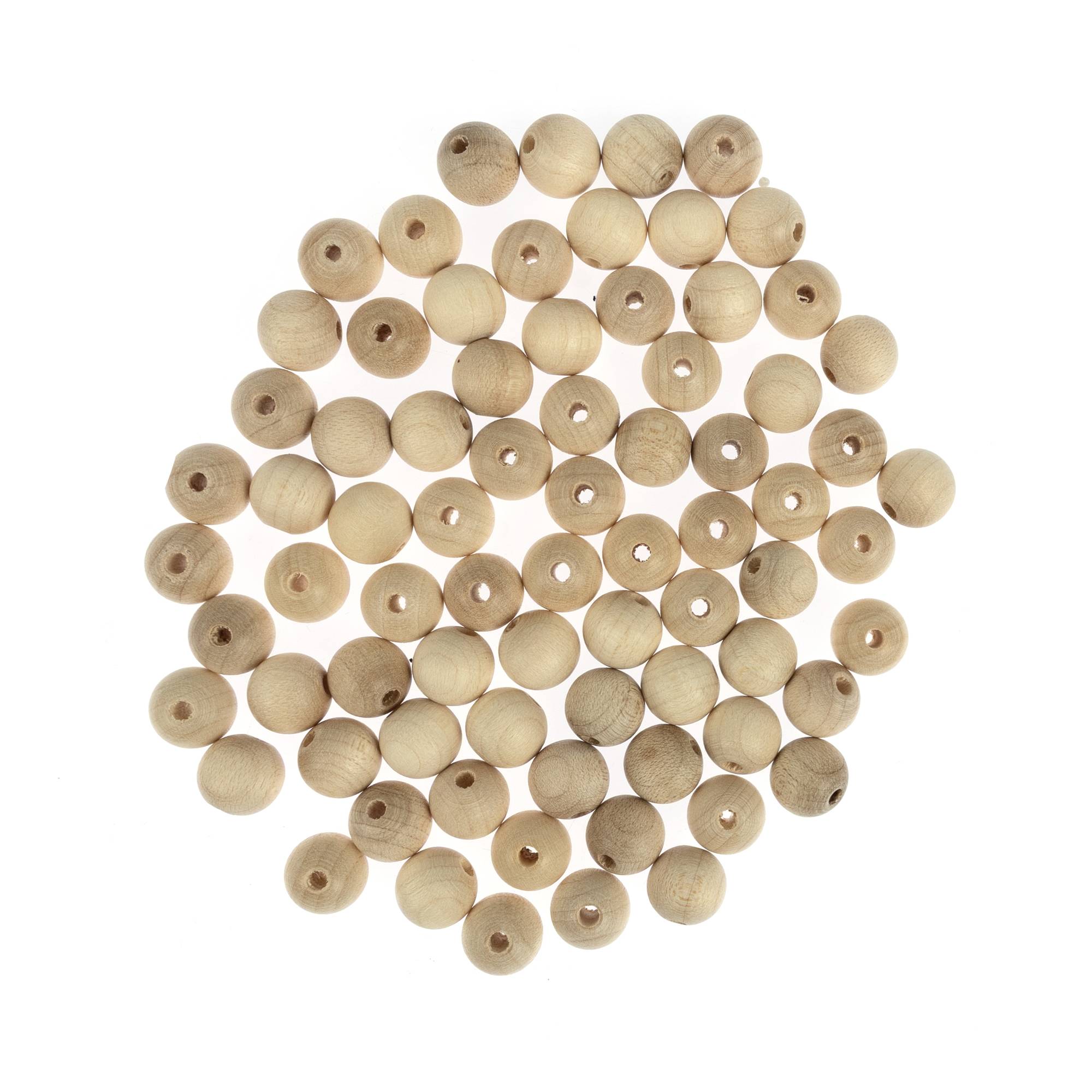 Unvarnished Wooden Beads 10mm 80 Pack