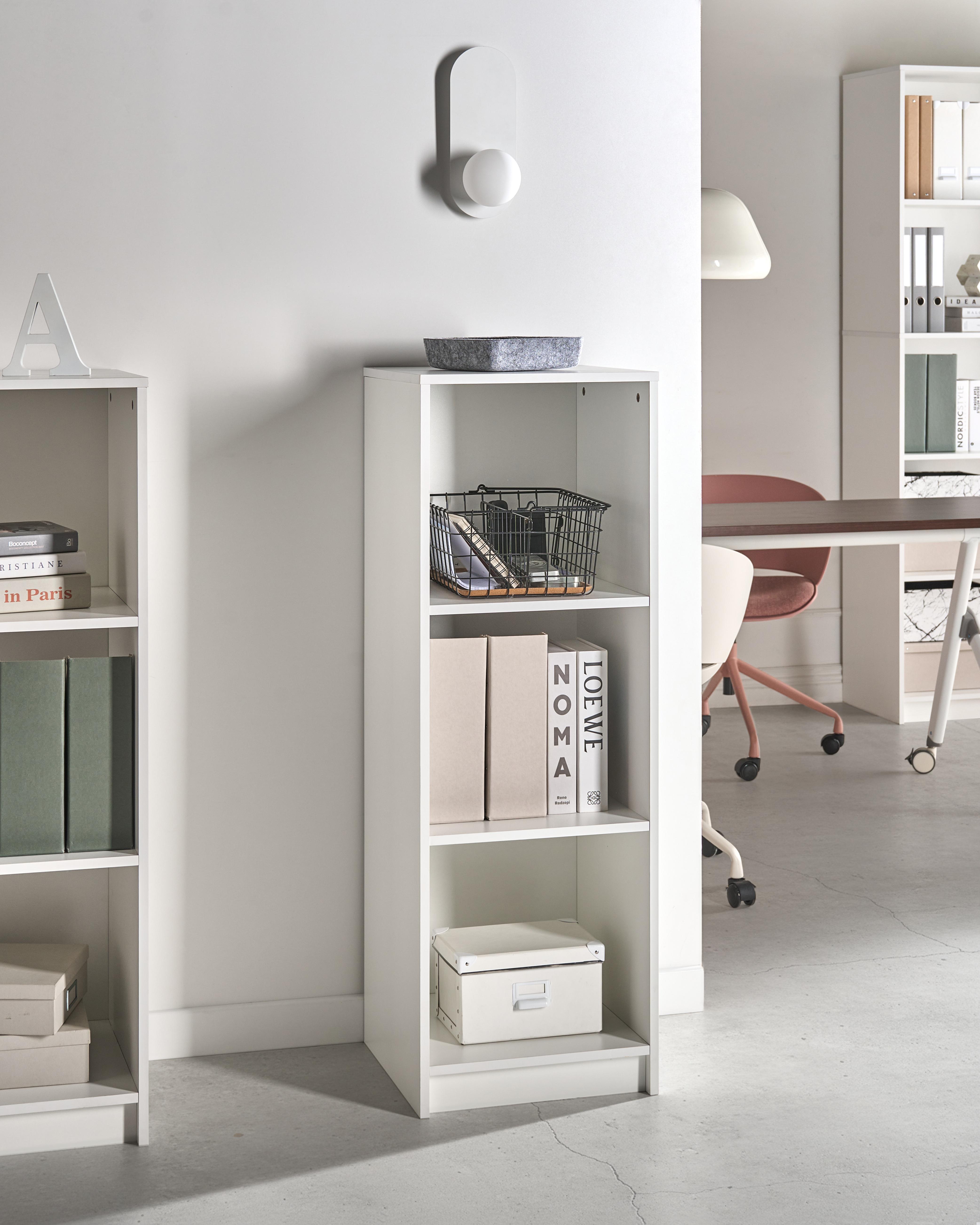 3 Tier Bookcase ZEHNA 117 cm White