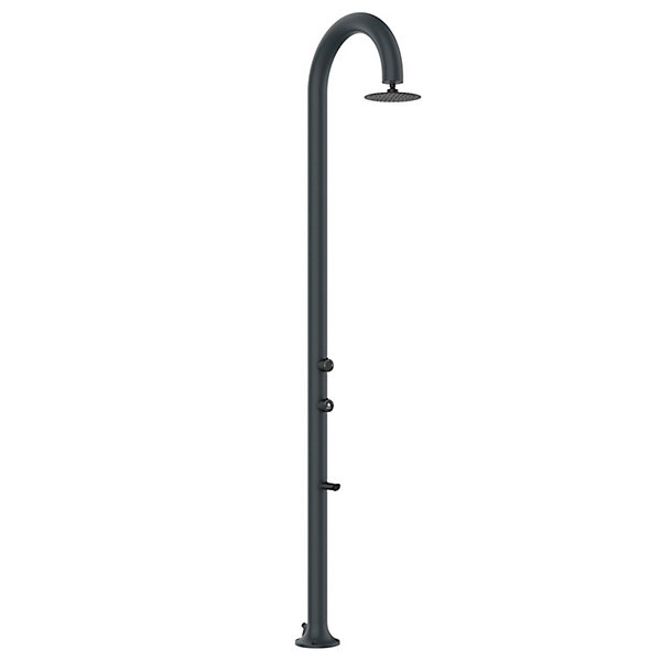Douche alu grise double raccord lavepieds et mitigeur integre