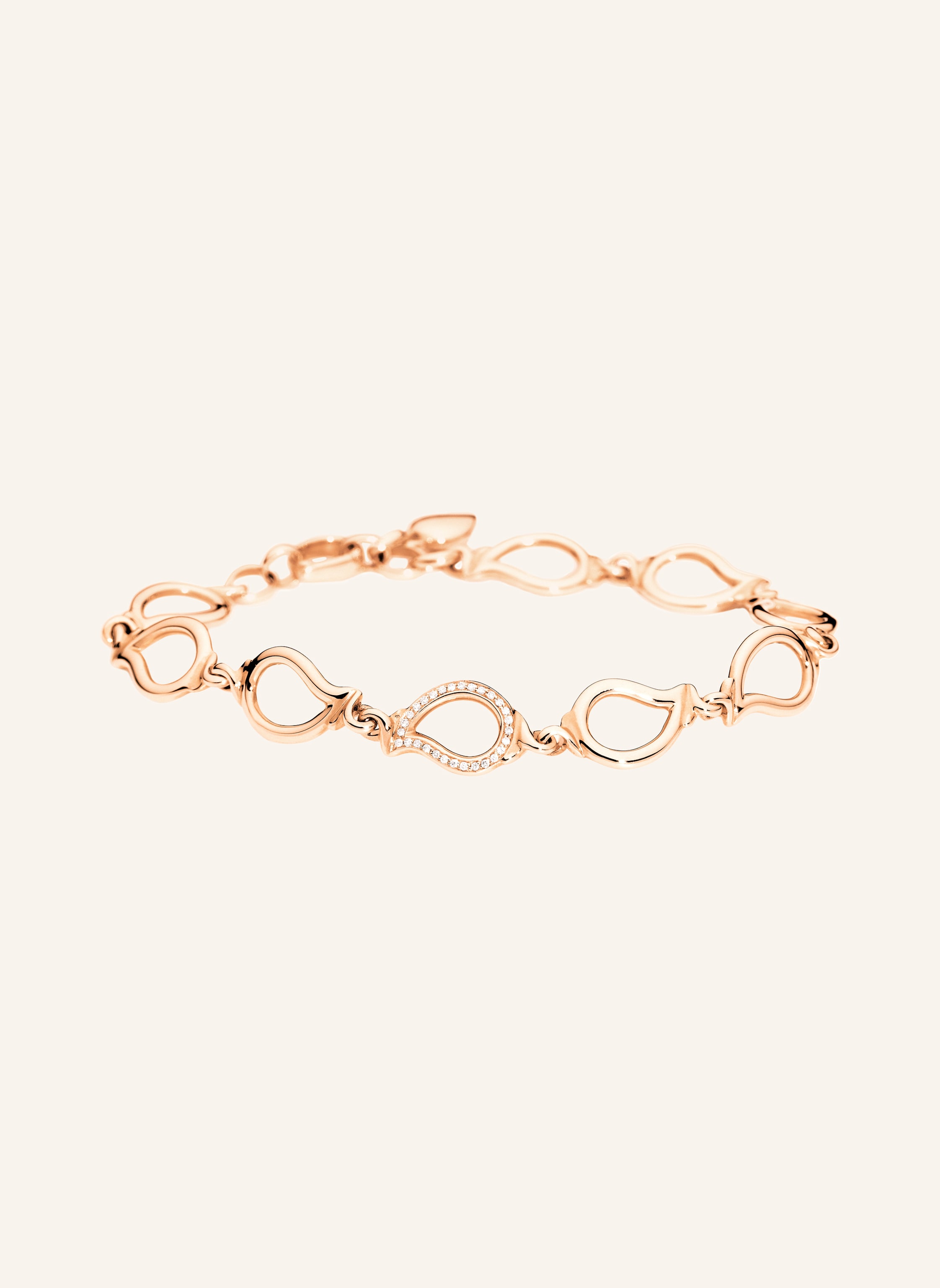 TAMARA COMOLLI Armband BRACELET SIGNATURE SMALL - 1 ELEMENT DIAMOND PAVÉ aus 18 Karat Roségold mit Diamant Pavé